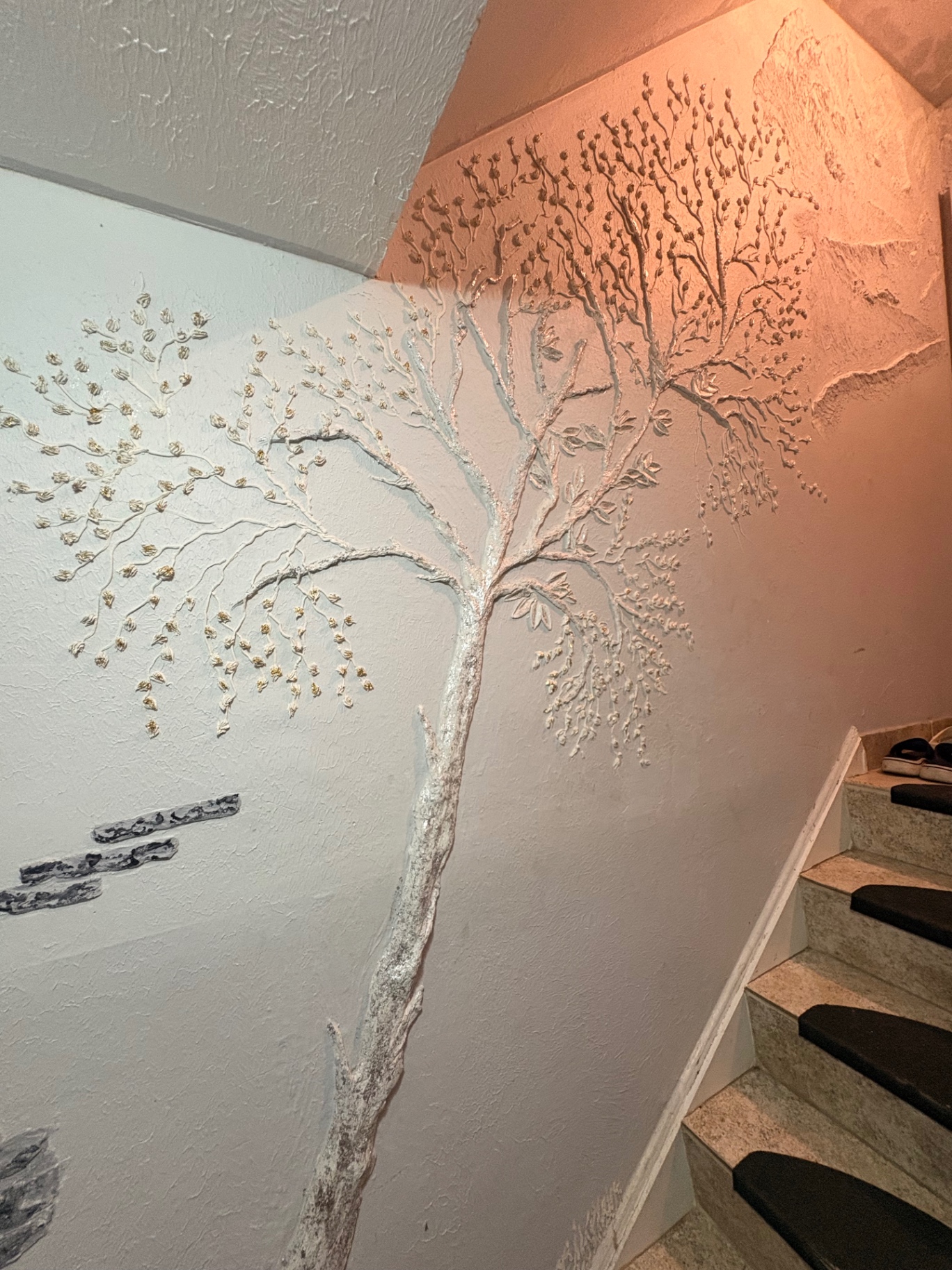 Tree of Light, Textured mural by Rahshona Art