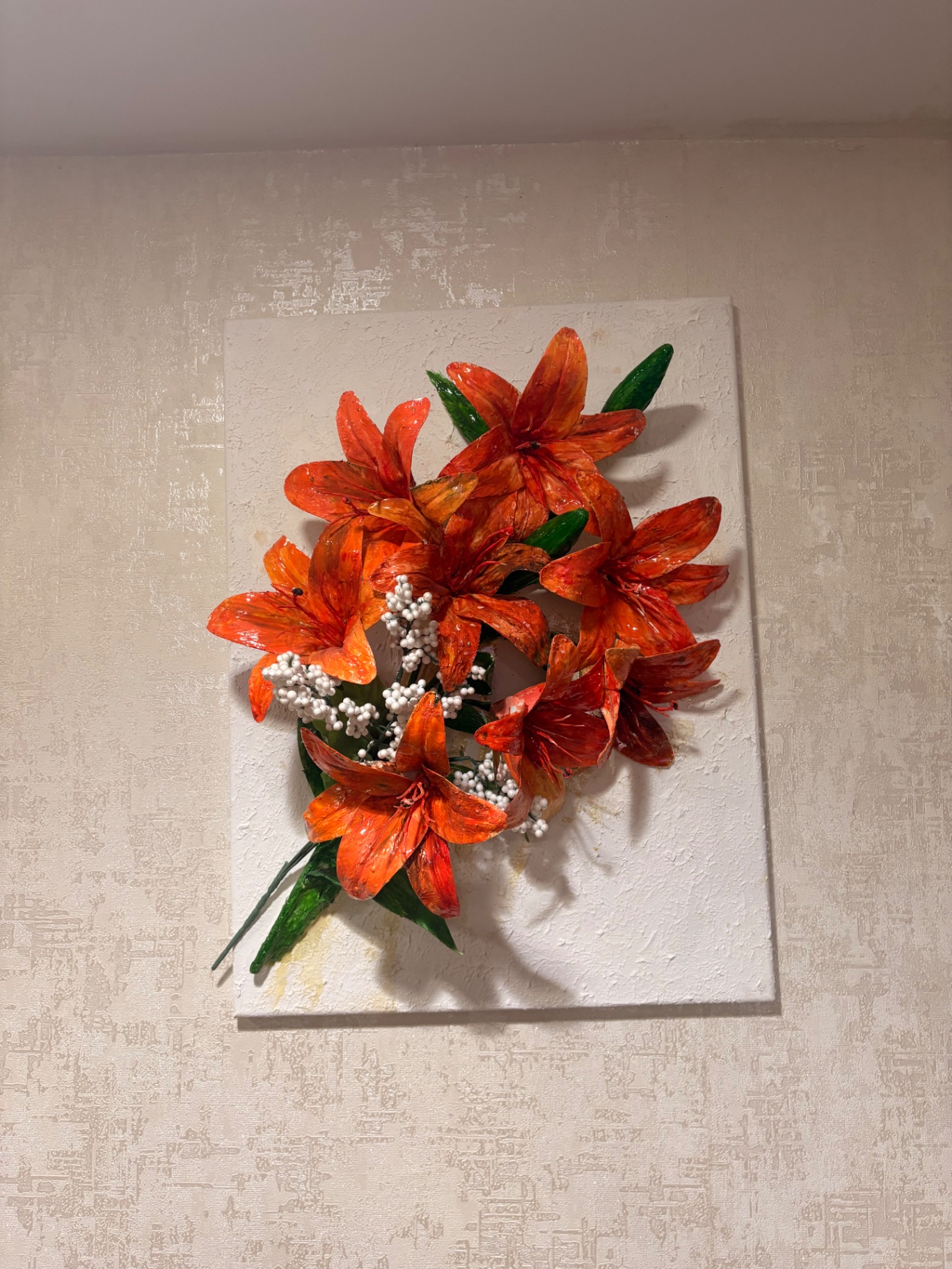 Tiger Lilies, 3D mixed media by Rahshona Art