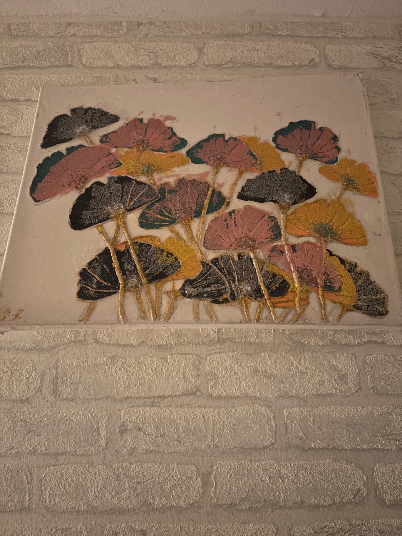 Golden Meadow, Textured canvas by Rahshona Art